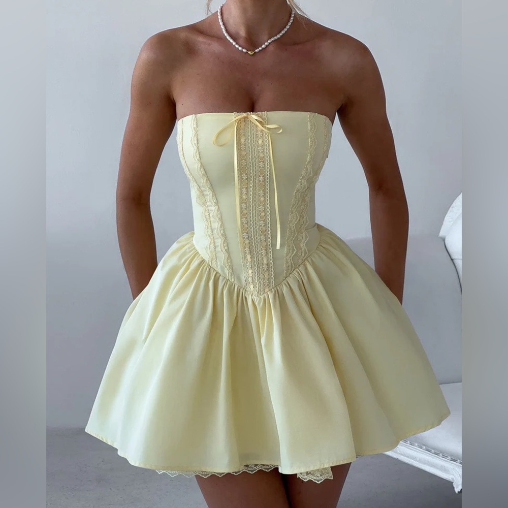babyboo Evie Mini Dress - Lemon